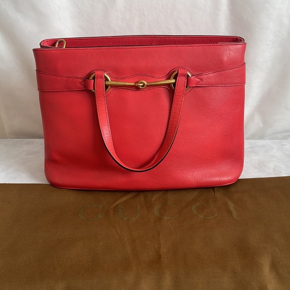 GUCCI Medium Coral Bright Bit Top Handle Tote - Picture 16 of 16